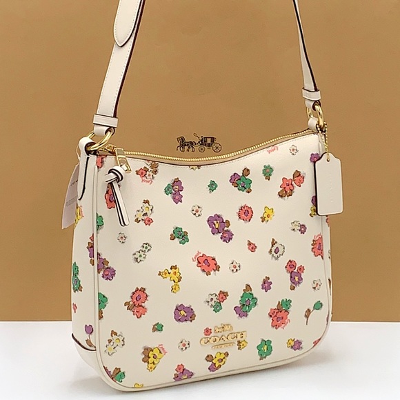 Coach Handbags - COACH Ellie File Bag With Spaced Floral Field Print CHALK Multi color